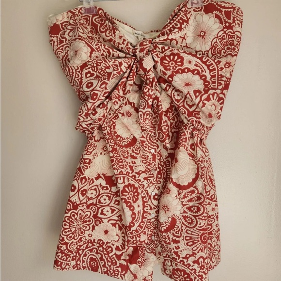 🌿|NWT| Anthropologie Blue Tassel Strapless Mini Dress plus size 1X - Picture 3 of 11